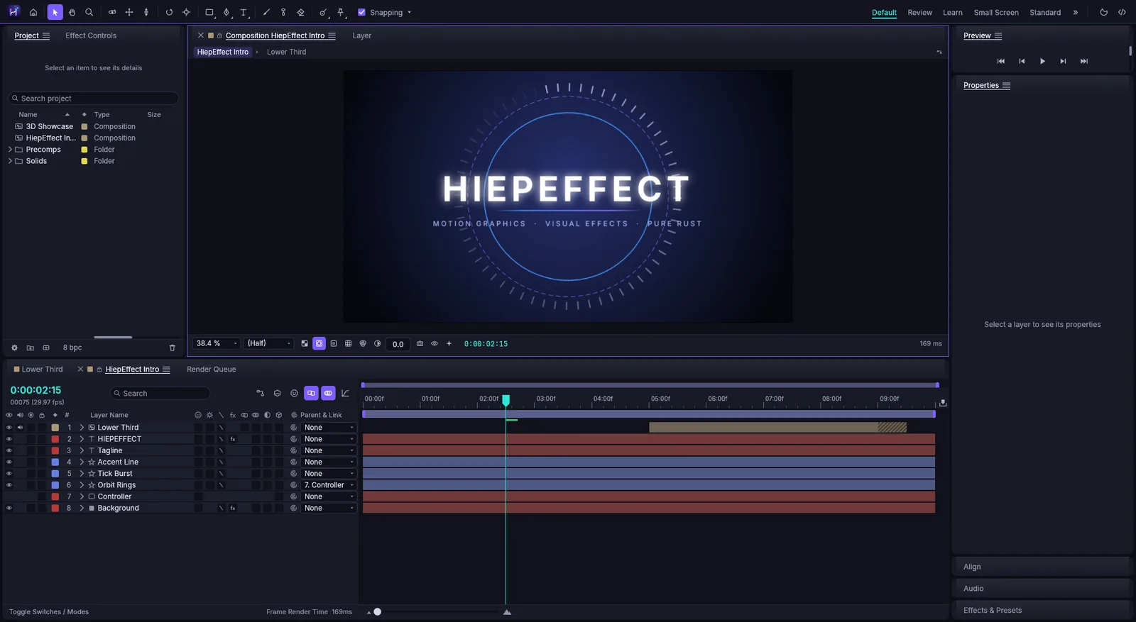 Giao diện HiepEffect trên macOS: hiệu ứng chuyển động