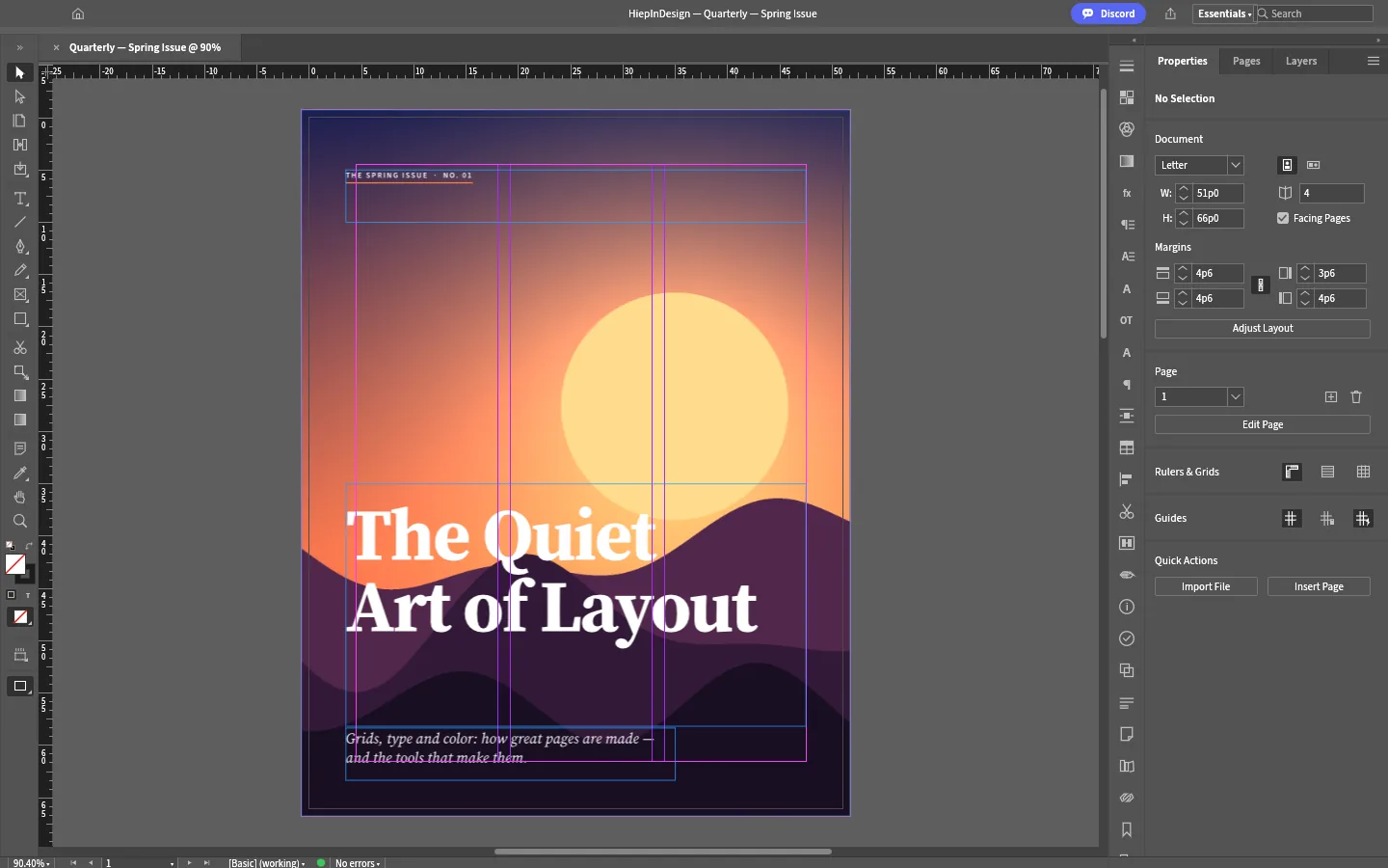 Giao diện HiepInDesign trên macOS: dàn trang