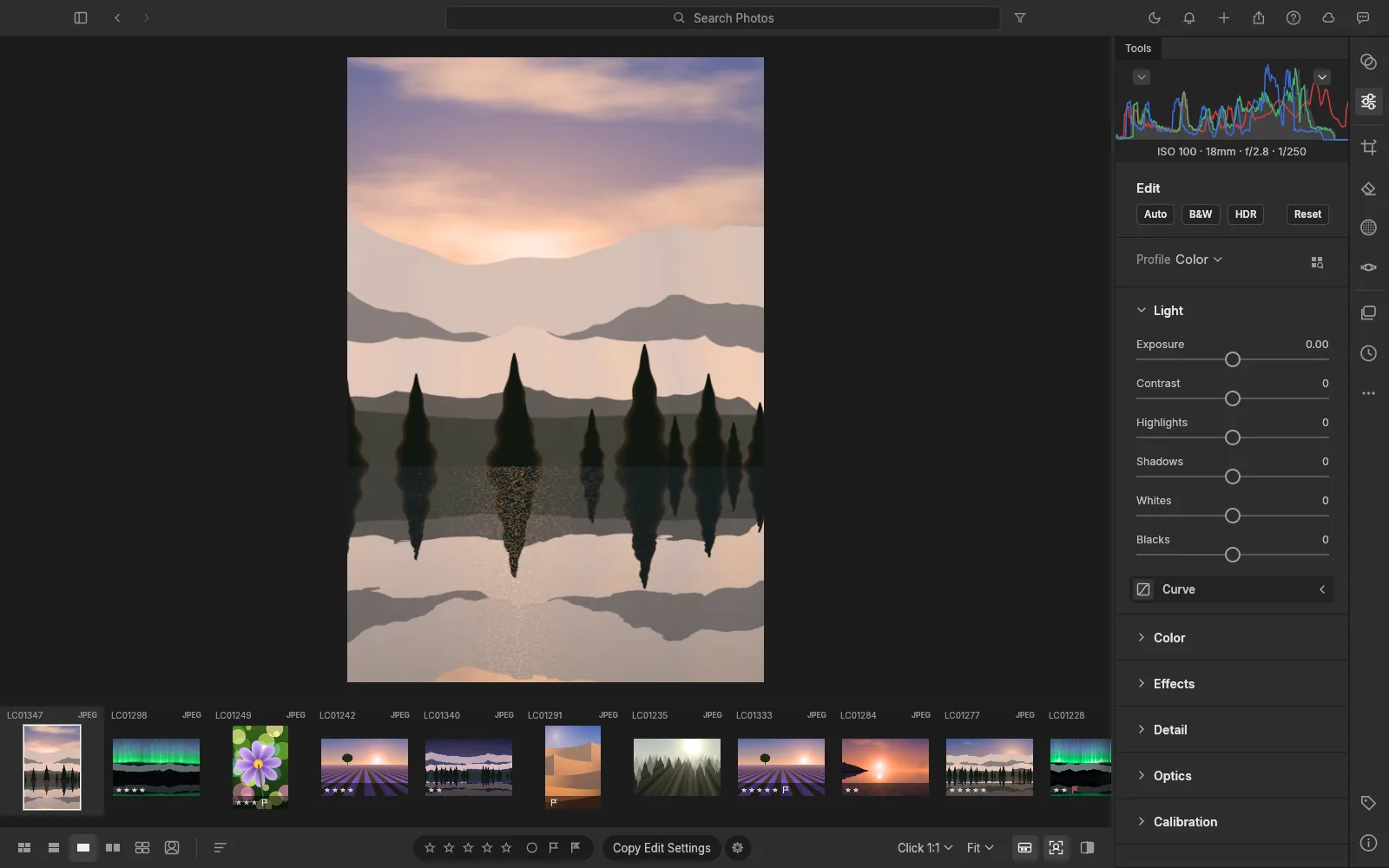 Giao diện HiepLightroom trên macOS: quản lý và chỉnh ảnh