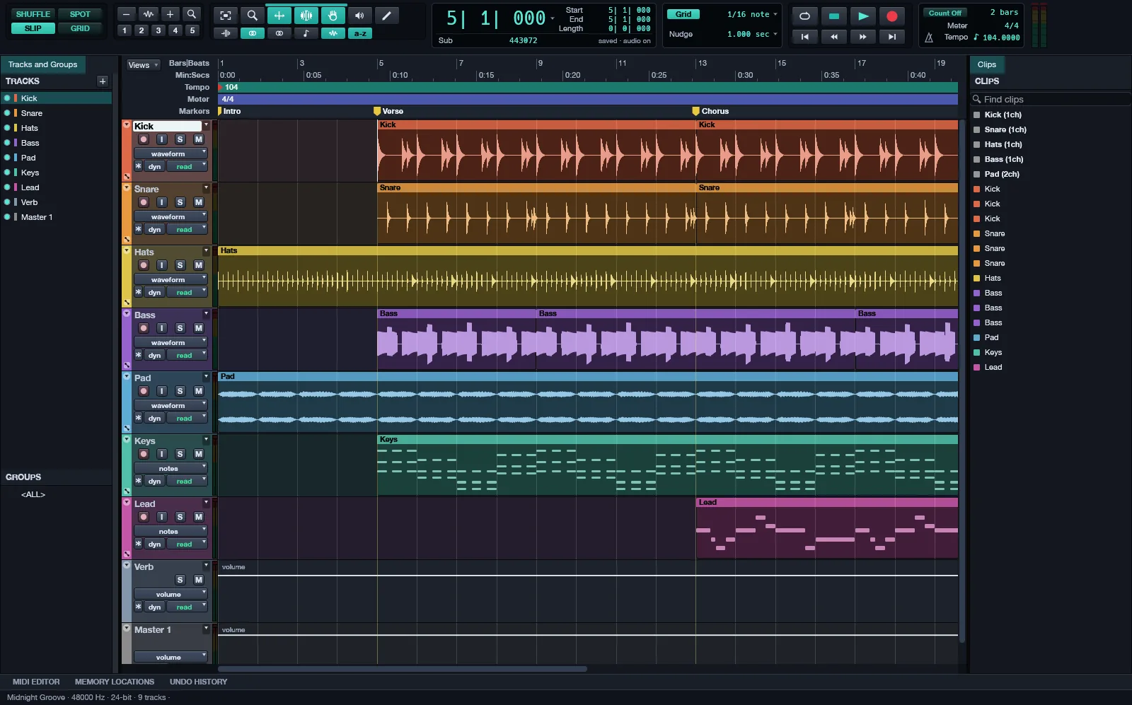 Giao diện HiepSound trên macOS: thu âm và phối nhạc